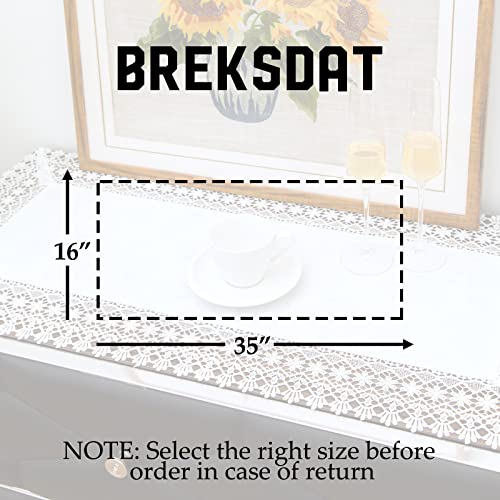 BrekSdat White lace Premium Rectangle Farmhouse Table Runner Waterproof OilProof SpillProof AntiShrink Soft Wrinkle Resistant Decorative Fabric Table Cover Kitchen Dinning Party Wedding Banquet - Image 5