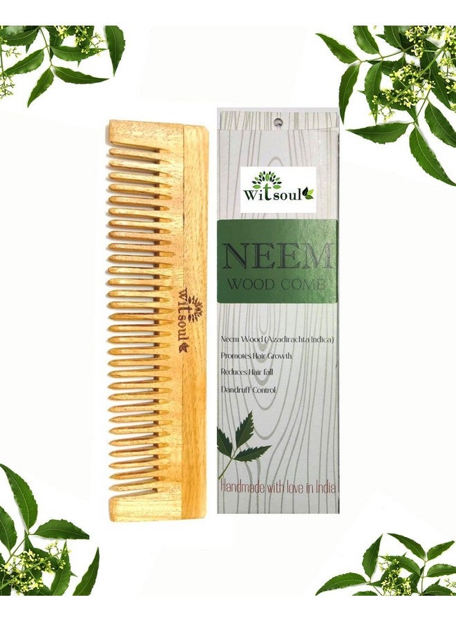 WITSOUL Natural Neem Wood Fine Toothed for Hair Growth/Hair fall/Dandruff Control/SET OF 2 - Image 1