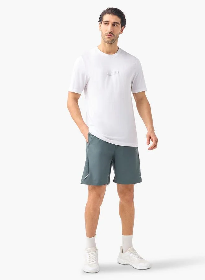 ADOT by Splash Typographic Detail Crew Neck T-shirt with Short Sleeves