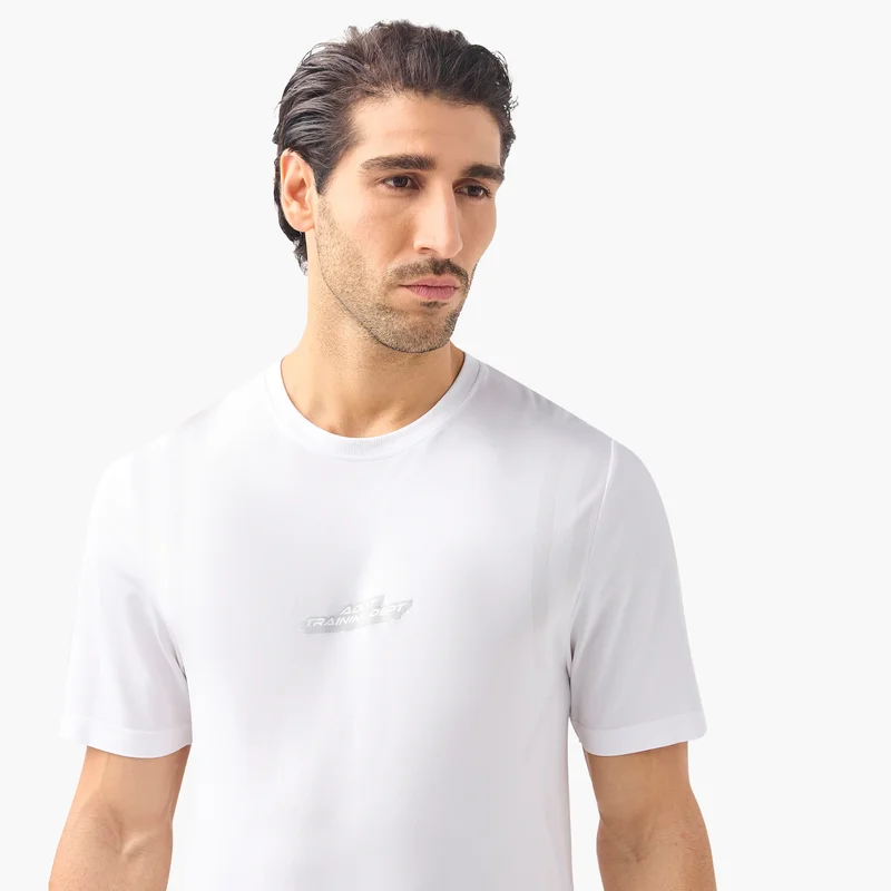 ADOT by Splash Typographic Detail Crew Neck T-shirt with Short Sleeves