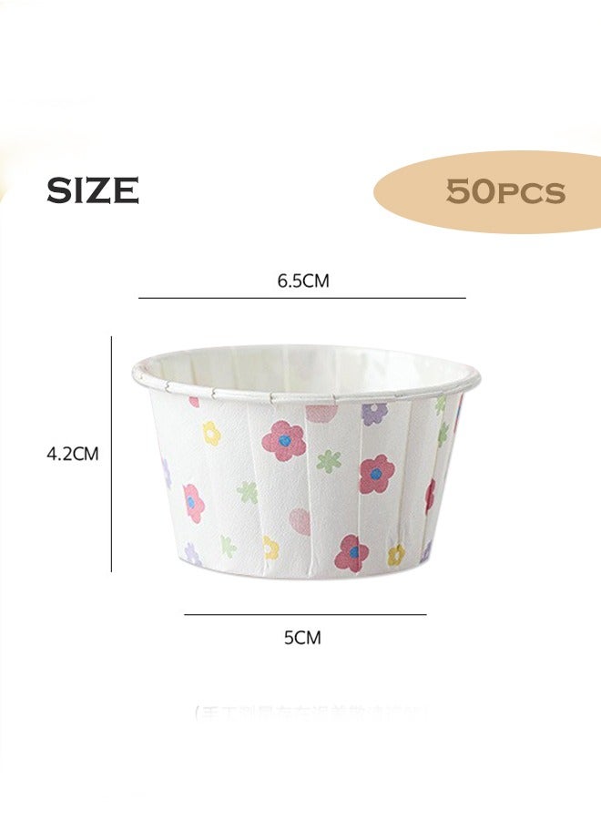 50Pcs Disposable Cupcake Baking Cups, High Temperature Resistant Oil Proof Liner Parchment Paper Cupcake, Baking Wrappers Accessories and Birthday Party Decorations  - Image 2