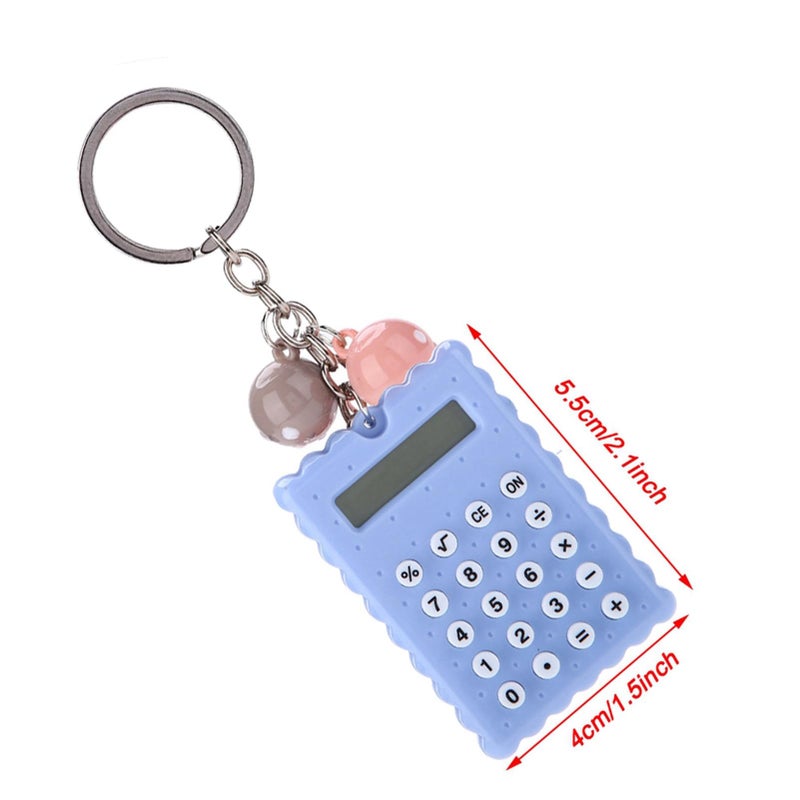 Blue Portable Pocket Calculator With Cute Key Chain - Image 4