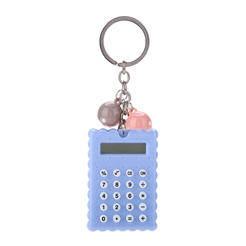Blue Portable Pocket Calculator With Cute Key Chain - Image 2
