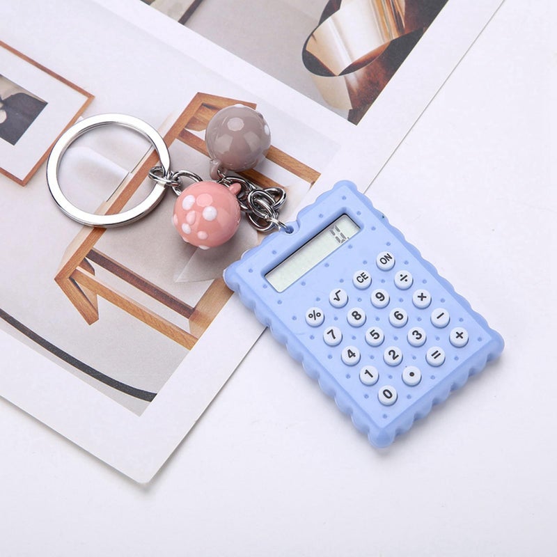 Blue Portable Pocket Calculator With Cute Key Chain - Image 3