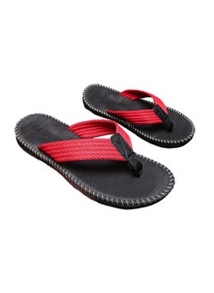 Mei Stylish Lightweight Flip-Flops with Red Straps and Black Non-Slip Sole, Stylish and Durable for Casual Wear  - Image 1