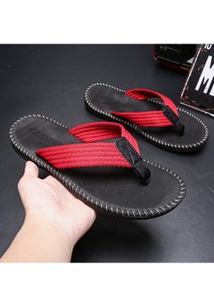 Mei Stylish Lightweight Flip-Flops with Red Straps and Black Non-Slip Sole, Stylish and Durable for Casual Wear  - Image 2