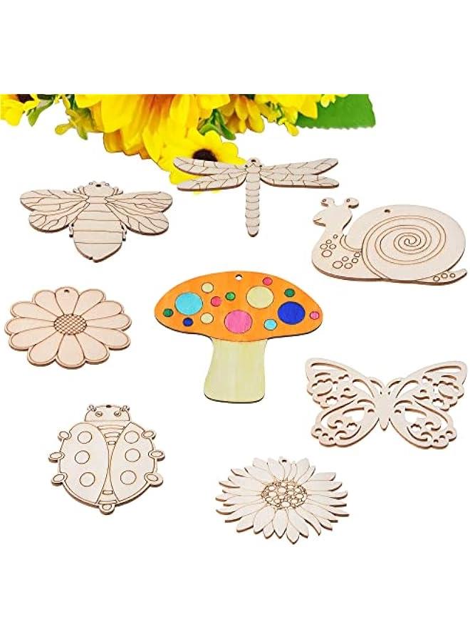 Arabest 48PCS Unfinished Wood Insect Cutouts with Sling Hole,erfly Wooden Blank Paint Crafts for Kids Painting DIY Crafts Home Decoration Craft Project Home Decor Ornament Supplies(Insect Color) - Image 1