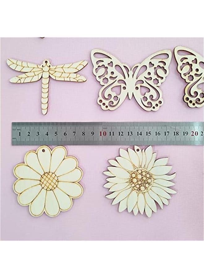 Arabest 48PCS Unfinished Wood Insect Cutouts with Sling Hole,erfly Wooden Blank Paint Crafts for Kids Painting DIY Crafts Home Decoration Craft Project Home Decor Ornament Supplies(Insect Color) - Image 2