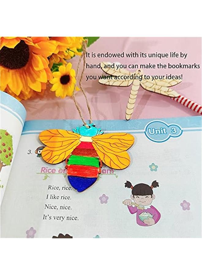 Arabest 48PCS Unfinished Wood Insect Cutouts with Sling Hole,erfly Wooden Blank Paint Crafts for Kids Painting DIY Crafts Home Decoration Craft Project Home Decor Ornament Supplies(Insect Color) - Image 5