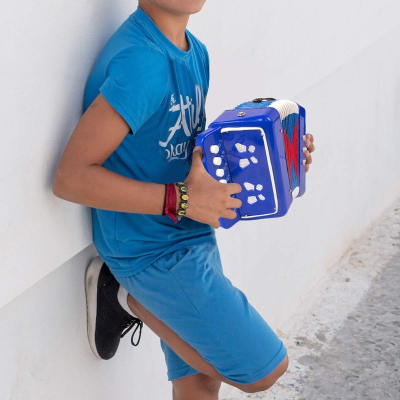 Horse Kids Accordion, 10 Keys Button Control Kid Accordions Musical Instruments for Child Children Toddlers Beginners Accordian Lightweight 7 key 3 Bass Mini AcordeÃ³n Toy Acordeones Para MiÃ±os Blue - Image 5