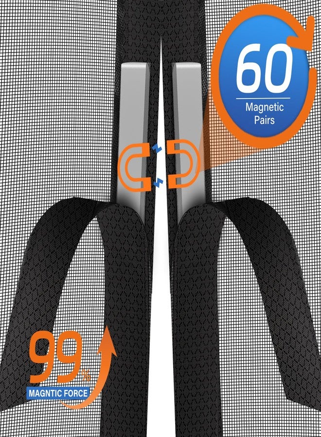 LONGEAS Upgraded PET Mesh Magnetic Screen Door Stronger Than Fiberglass and Polyester,Hands Free,Keep Bugs Out,Pet & Kid Friendly,Suitable for Sliding Doors,Patio Doors and French Doors-72" X 80" - Image 4