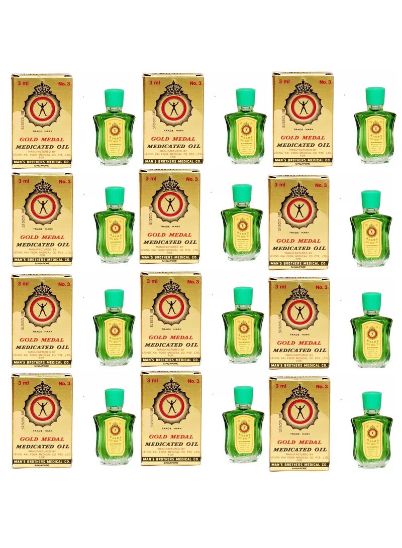 GOLD MEDAL Branded Medicated Gold Medal Oil 3 ml (Pack of 12) - Image 1