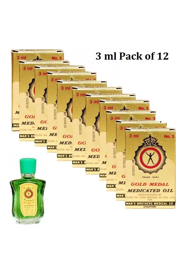 GOLD MEDAL Branded Medicated Gold Medal Oil 3 ml (Pack of 12) - Image 2