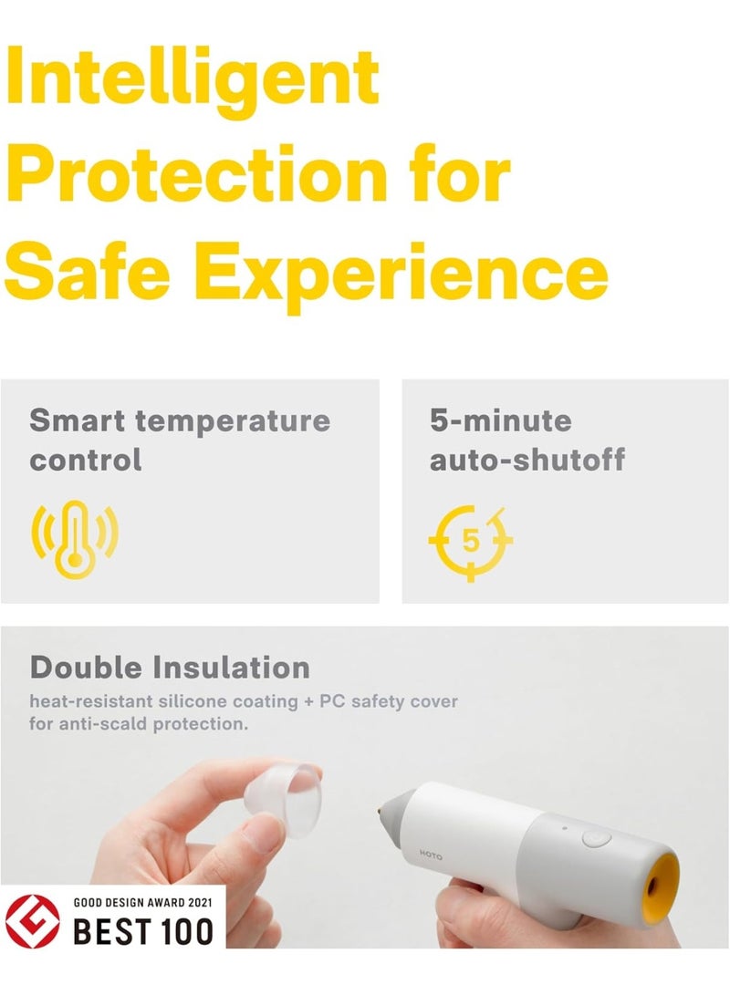 HOTO Lithium Cordless Hot Glue Gun 2000mAh USB-C Rechargeable QWRJQ001 Gray - Image 5