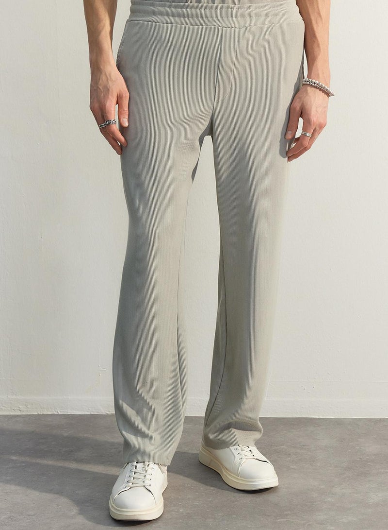 trendyol Straight Fit Textured Hidden Drawstring One-Piece Sweatpants - Image 4