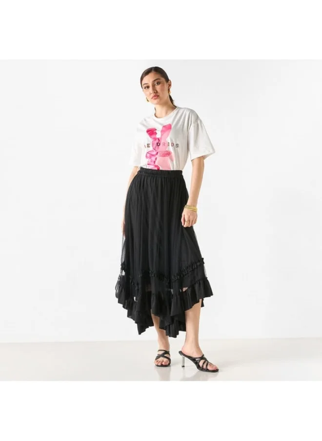 2Xtremz 2Xtremz Asymmetric Skirt with Ruffle Detail and Elasticated Waistband