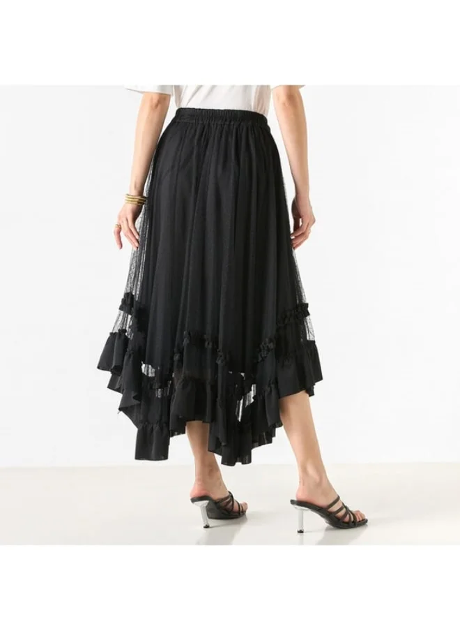 2Xtremz 2Xtremz Asymmetric Skirt with Ruffle Detail and Elasticated Waistband
