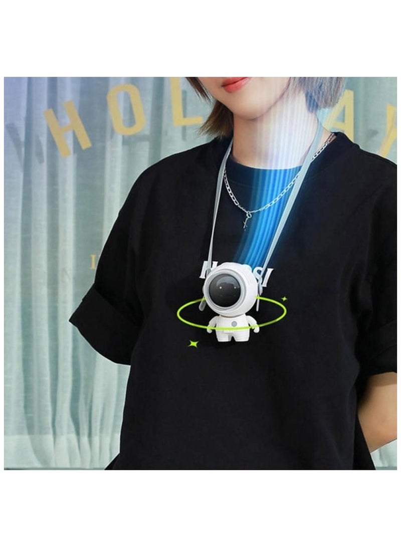 Loquat Hands-Free Hanging Mini Astronaut Neck Fan, USB Rechargeable Bladeless Fan Personal Small Fans, Quiet Design, for Outdoor, Indoor, Office, Gym, Travel, Camping - Image 3