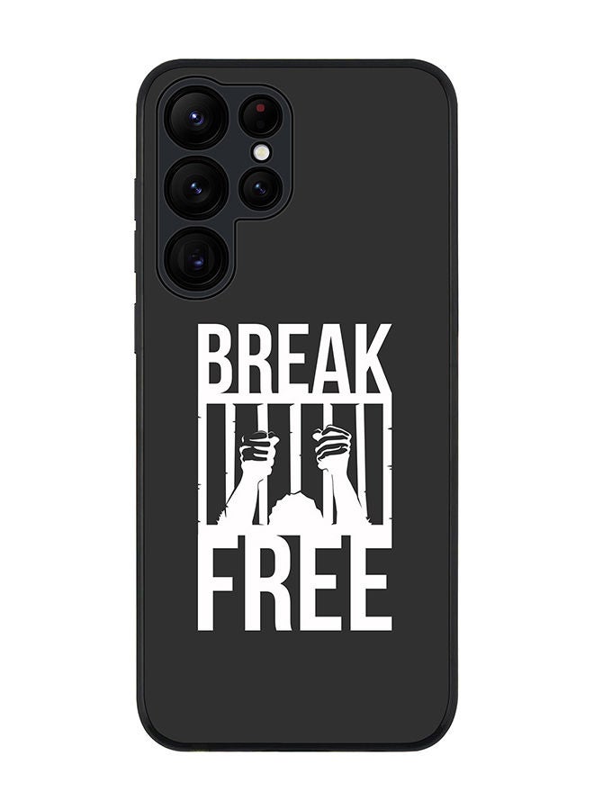 Stylizedd Rugged Black edge case for Samsung Galaxy S22 Ultra 5G Slim fit Soft Case Flexible Rubber Edges Anti Drop TPU Gel Thin Cover - Break Free - Image 1
