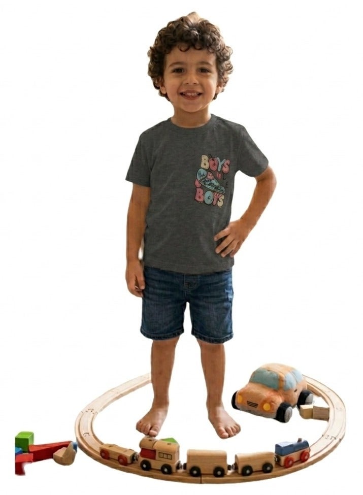 Boys Cotton Graphic T Shirt Casual Short Sleeve Crew Neck Kids Tee with Colorful Skateboard Print Boys Will Be Boys Soft Breathable Summer Everyday Wear Comfortable Fashion Top for Children - Image 4