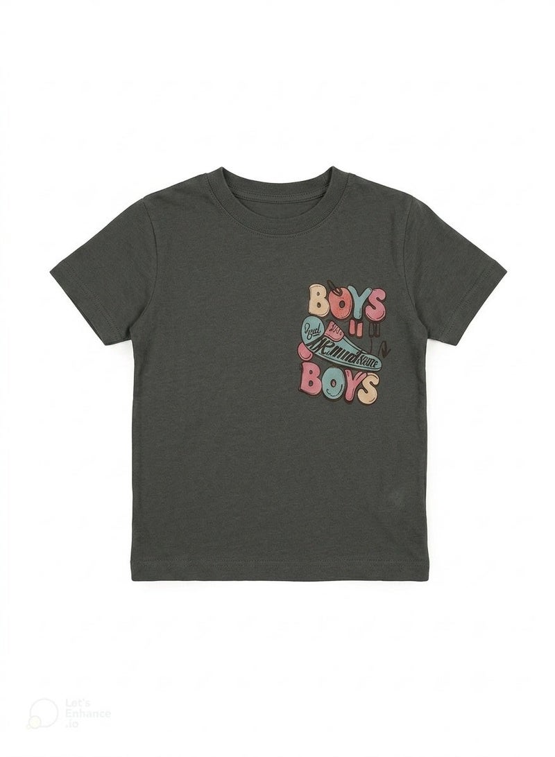 Boys Cotton Graphic T Shirt Casual Short Sleeve Crew Neck Kids Tee with Colorful Skateboard Print Boys Will Be Boys Soft Breathable Summer Everyday Wear Comfortable Fashion Top for Children - Image 2