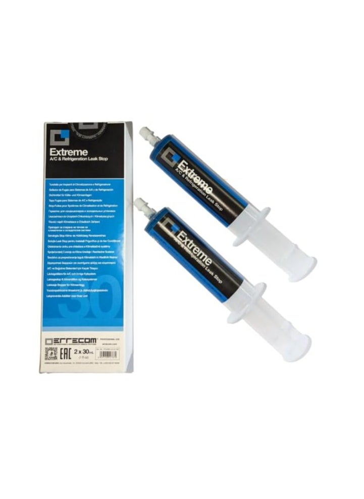 ERRECOM - Combo Offer - Extreme Leak Stop for Vehicle A/C Systems, 30mL, Pack of 2 with R134a Adapter - Image 1