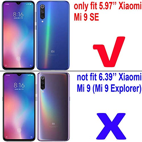 MaiJin LuluMain Compatible with Xiaomi Mi 9 SE Case Metal Ring Grip Kickstand Shockproof Hard Bumper Works with Magnetic Car Mount Dual Layer Rugged Cover for Xiaomi Mi9 SE Black - Image 3