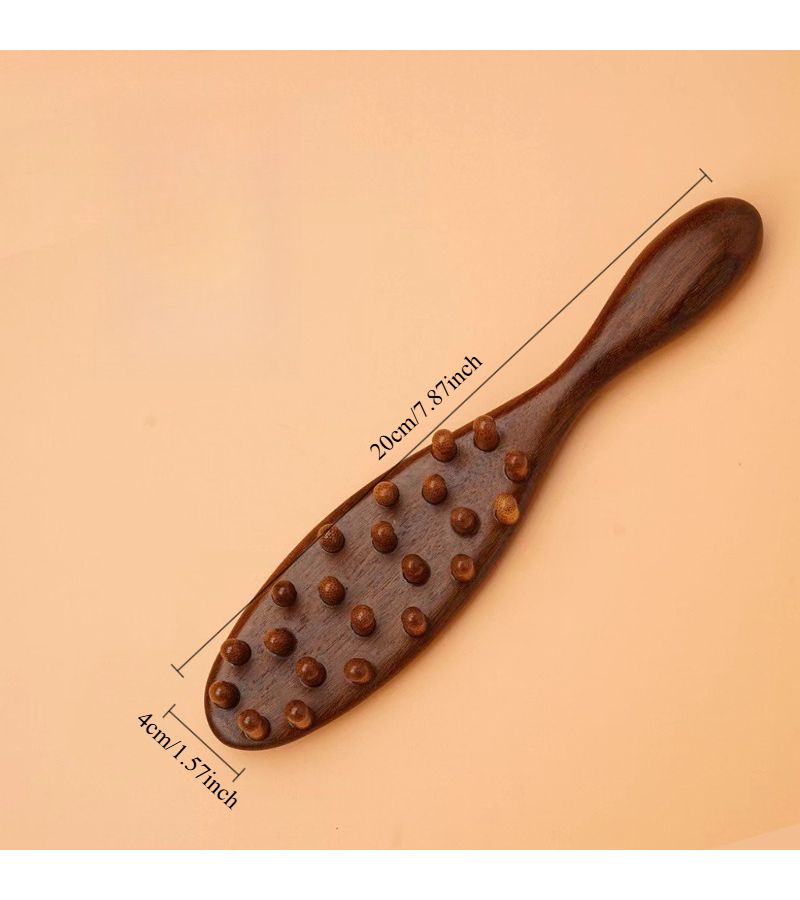 Golden Sandalwood Handle Meridian Massage Wooden Comb 7.87 Inch Solid Wood Non Horn Comb With Cloth Bag Gift - Image 3
