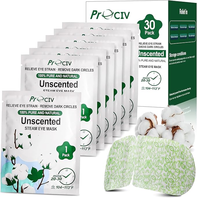 ProCIV 16 Packs Steam Eye Mask Heated Eye Mask Warming Eye Mask Self Heating Mask for Dry EyesFatigue DisposableMoist Hot Eye MaskTravel EssentialsSleep Gift Set for WomenMenMumDadLavender - Image 1