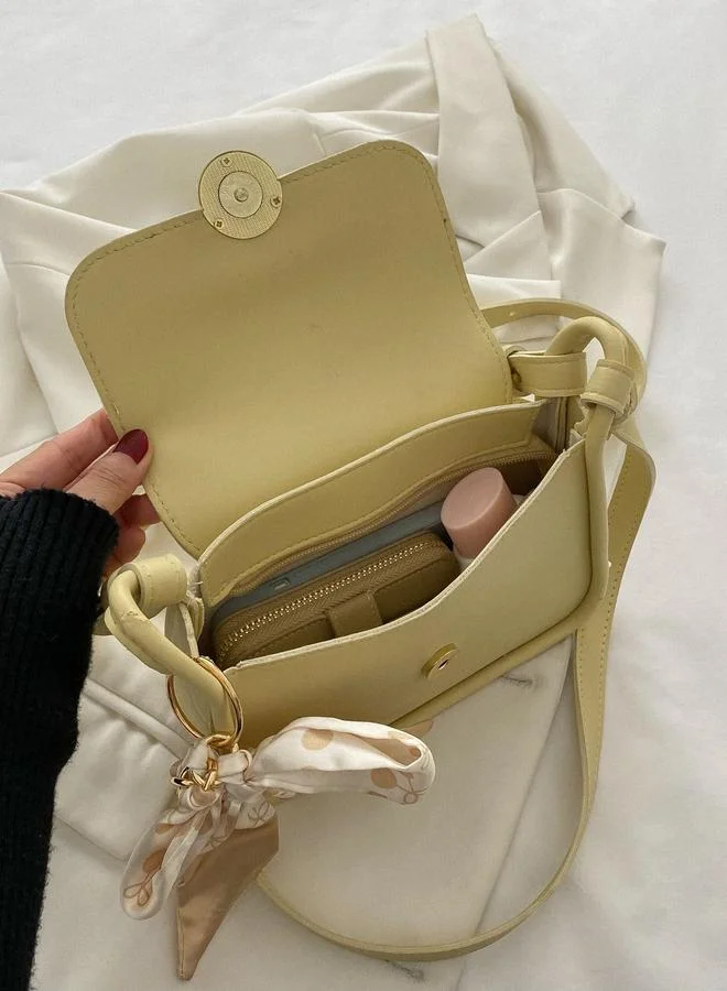 Take Two Yellow Shoulder Bag with Bow Detail