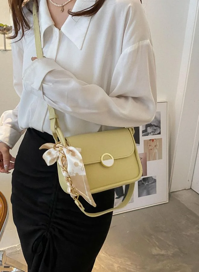 Take Two Yellow Shoulder Bag with Bow Detail