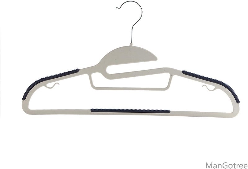 ManGotree 10-Pack Ultra-Thin Non-Slip Plastic Hangers - Space Saving Clothes Hangers with 360° Rotating Hook - Image 3
