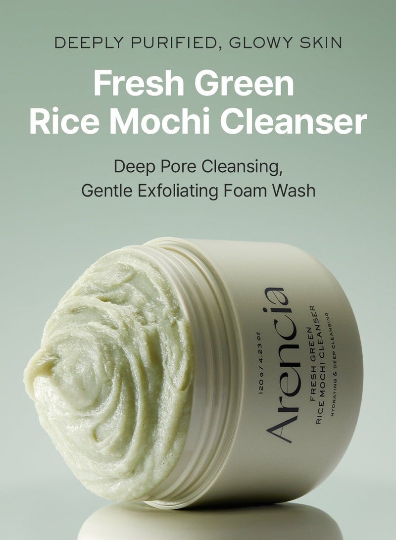 arencia منظف موشي الأرز الأخضر الطازج، مرطب ومنظف عميق - Image 3