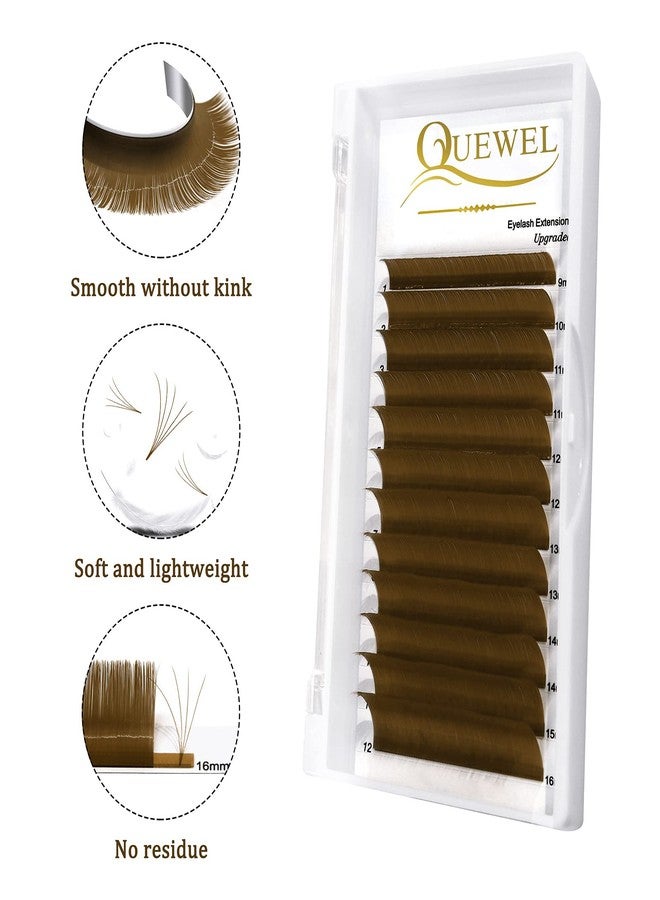QUEWEL Colored Lash Extensions Easy Fan Volume Lashes Brown Lash Extensions 0.07 C Curl 9-16mm Mixed Tray 3D 5D-20D Rapid Blooming Flower Self Fanning Mega Volume Eyelash Extensions (Brown .07 C 9-16mm) - Image 4