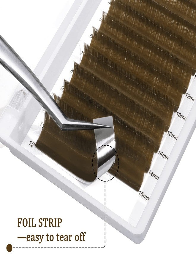 QUEWEL Colored Lash Extensions Easy Fan Volume Lashes Brown Lash Extensions 0.07 C Curl 9-16mm Mixed Tray 3D 5D-20D Rapid Blooming Flower Self Fanning Mega Volume Eyelash Extensions (Brown .07 C 9-16mm) - Image 2