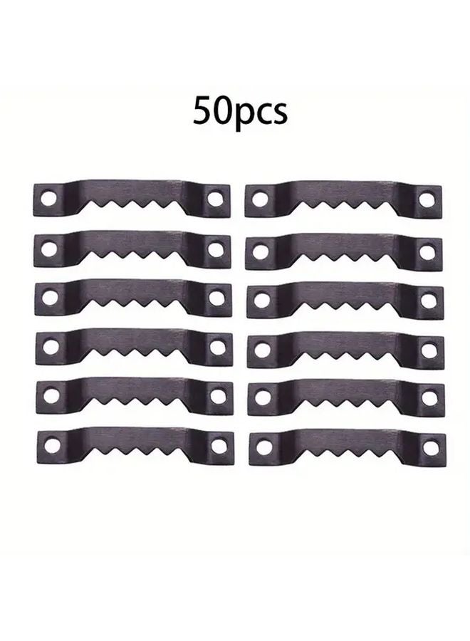 50 PCS Small Sawtooth Picture Hangers Metal Frame Hangers For Wooden Frames Paintings Artwork Craft Black - Image 1