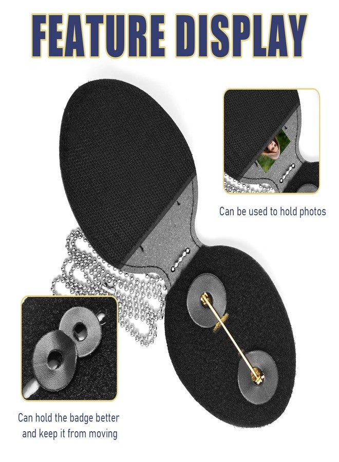 HWQVA Universal Metal Badge with Standard Leather Shield Case, Hook Fastener, Ideal for Dressing up and Cosplay Use-Golden - Image 4