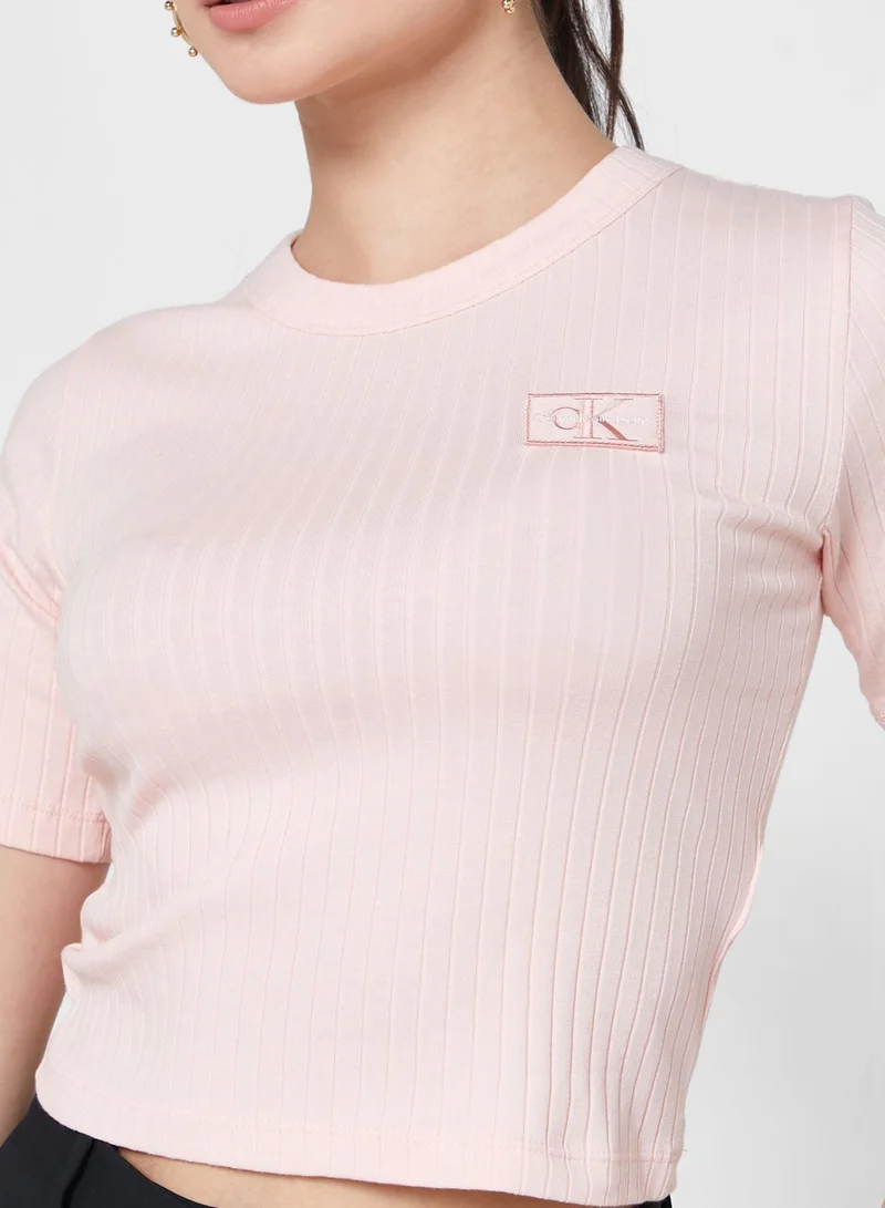 Calvin Klein Jeans Crew Neck Ribbed T-Shirt