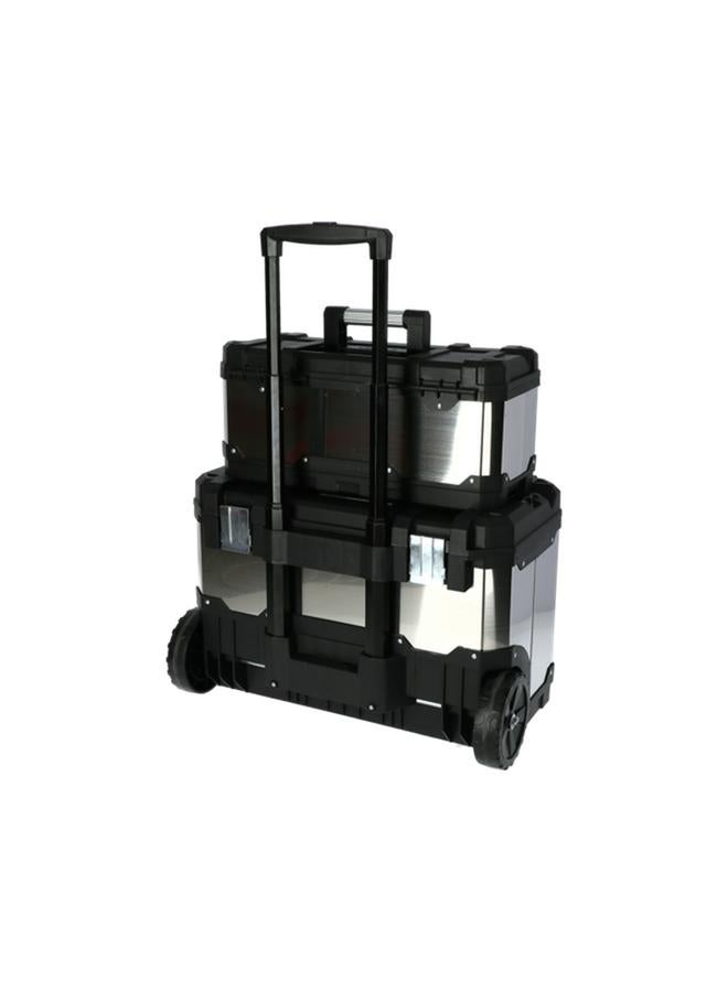 Tactix 2 in 1 Rolling Tool Box Set Silver and Black 321133 - Image 5