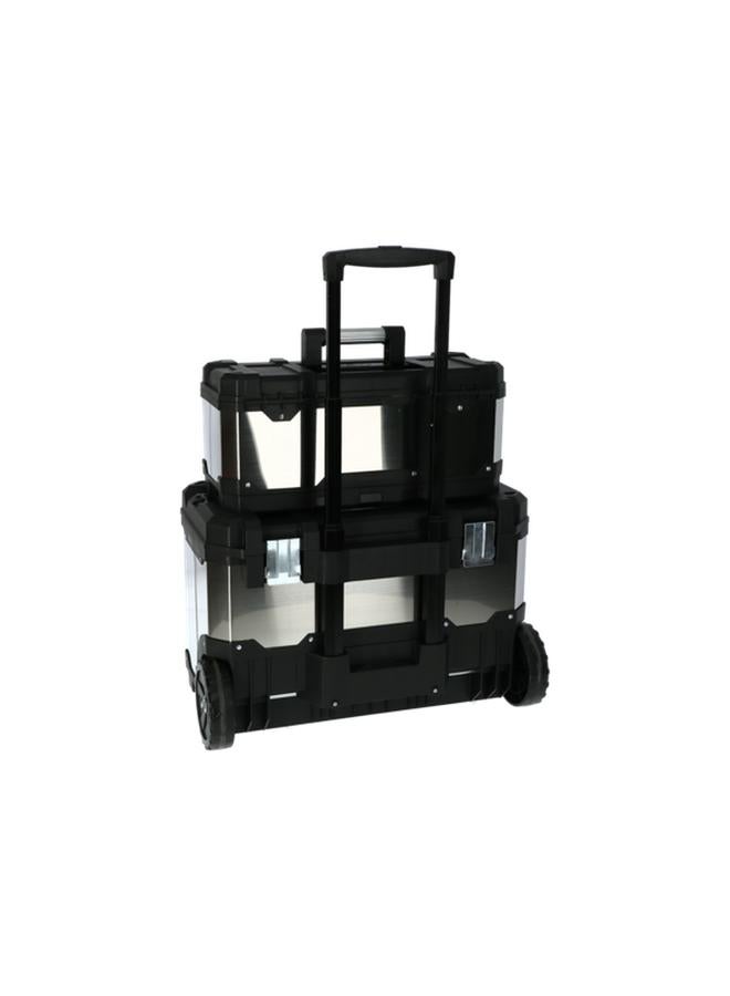 Tactix 2 in 1 Rolling Tool Box Set Silver and Black 321133 - Image 4