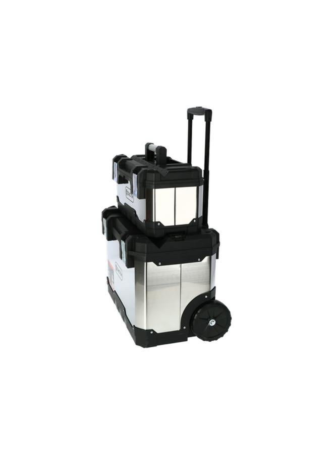 Tactix 2 in 1 Rolling Tool Box Set Silver and Black 321133 - Image 2