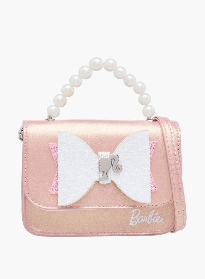 Barbie Bow Accent Crossbody Bag with Strap Handle