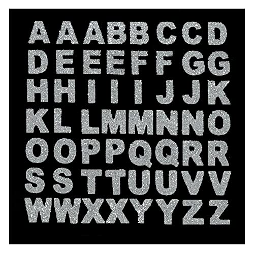 Comet Busters Self-Adhesive Glitter Alphabet Stickers for Art & Craft, Decorations, Project Work, School Work (STK01-4) (Silver2) - Image 1