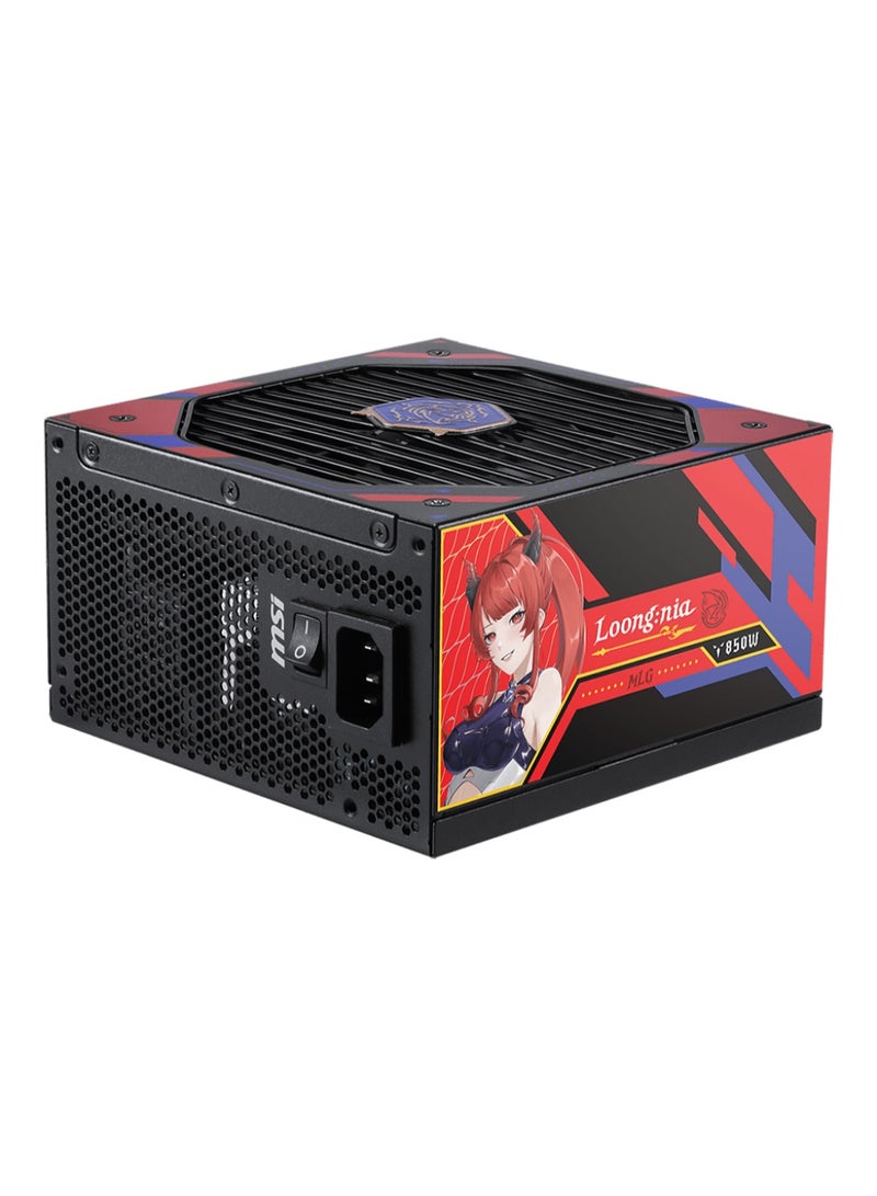 MSI A850GLS MLG EDITION 850W Power Supply, 80+ Gold Certified, Fully Modular ATX, PCIe 5.1 12V-2×6 (600W) GPU Ready, FDB 135mm Fan, 105°C Capacitors, Full Protection Suite, Gaming PC PSU | 306-7ZPIY48-CE0 - Image 2