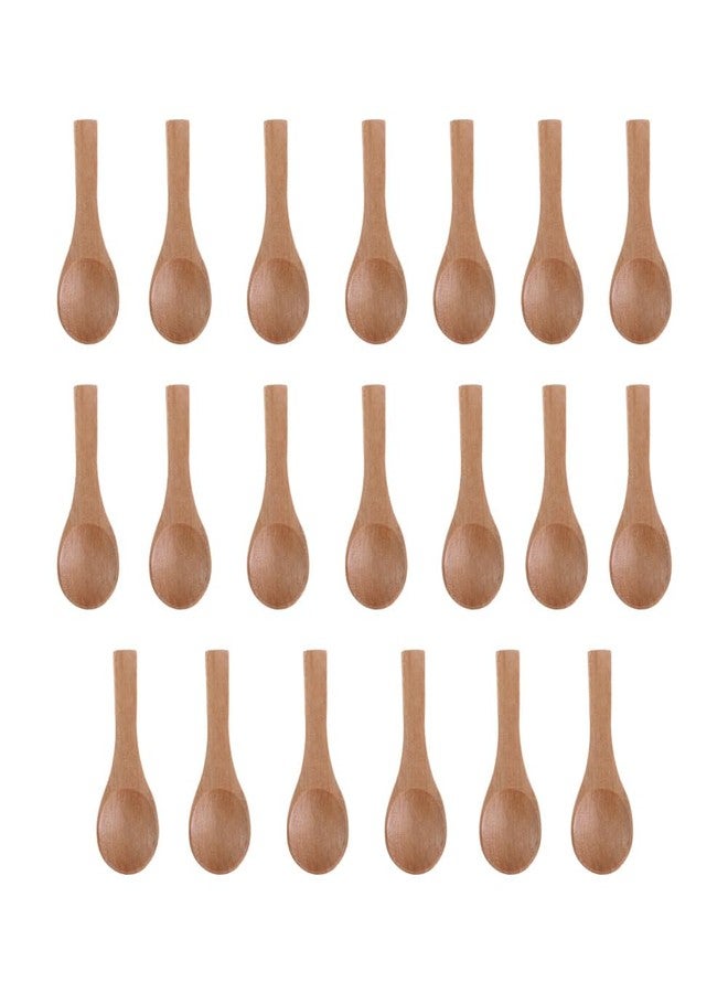 Kopida 20 Pieces Small Wooden Spoons Mini Nature Wooden Honey Teaspoon Condiments Spoons for Kitchen Cooking Seasoning Coffee Tea - Image 1