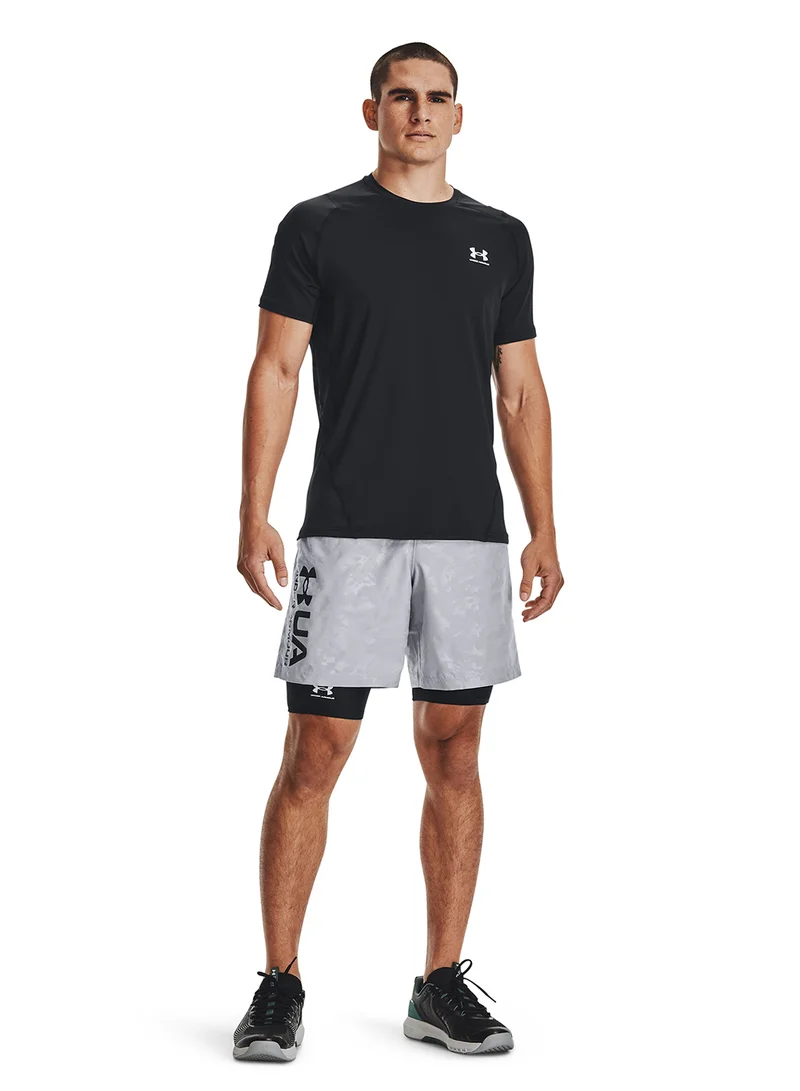 Under Armour Black / White HeatGear Armour Long Shorts for Men | Best Price UAE