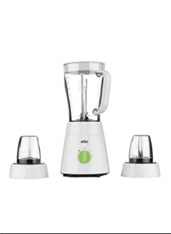 BRAUN Blender 3 in 1 With 2 Speeds, Pulse Function, Multi Mill, Grinder Mill 1.75 L 500 W JB0123WH White - Image 1
