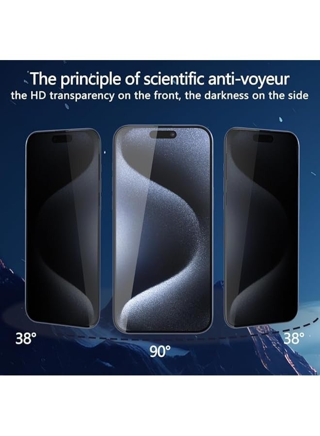 PROMASS Privacy Glass Screen Protector for iPhone 16 Pro max, Anti-Spy, Tempered, 9H Hardness (IPhone 16 Pro max) - Image 2
