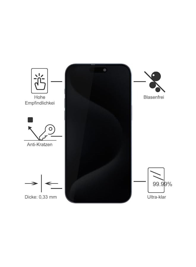 PROMASS Privacy Glass Screen Protector for iPhone 16 Pro max, Anti-Spy, Tempered, 9H Hardness (IPhone 16 Pro max) - Image 5