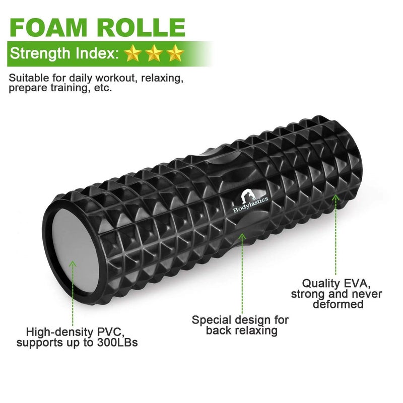 Bodylastics 6-in-1 18" large Size Foam Roller Kit Includes Massage Stick, 3 Massage Balls & Storage Bag for Pre & Post Workout Sessions, Physical Therapy, Deep Tissue Pain Relief, Myofascial Release - Image 3